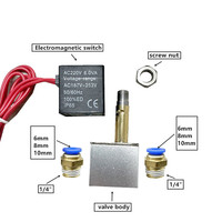 Vanne solénoïde pneumatique à deux voies normalement fermée, connecteur rapide 12V-220V 1/4\" pour applications CNC air/gaz