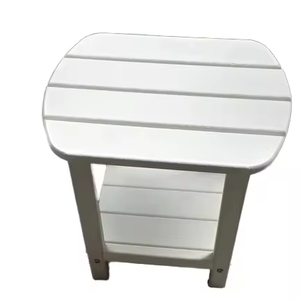 Table d'angle moderne en HDPE, petite table d'appoint en plastique imitation bois pour salle de bain - Product Image 6
