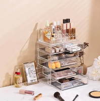 Boîte de rangement cosmétique personnalisée en acrylique transparent écologique moderne en gros
