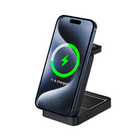 Offre Spéciale 15W 3 en 1 chargeur sans fil magnétique téléphone pliable Qi support de chargeur sans fil pour montre intelligente écouteurs écouteurs iPhone