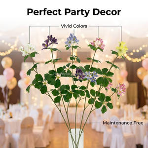 Ornamental decor, artificial flowers, small branches, Guanyin lotus, furniture faux flowers, wedding props, simulated greenery f - Product Image 4