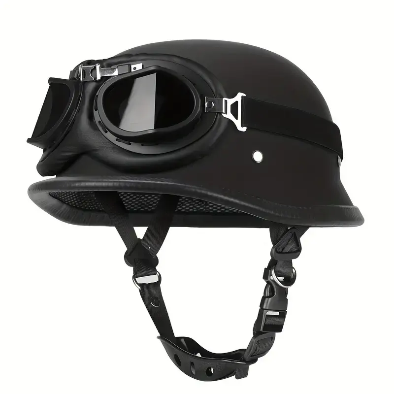 Usine personnalisée allemande PU cuir Vintage Casco Moto Moto visage ouvert rétro demi casque Biker pilote casque de moto