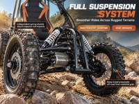 Dune buggy électrique pour adultes 5000W tout-terrain hors route 4 roues à suspension intégrale
