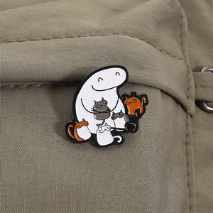 Забавные упрощенные фигурки и брошь с кошкой, мемо, эмалевые булавки, Мультяшные милые животные, нагрудные значки, ювелирные подарки, оптовая продажа - Product Image 3