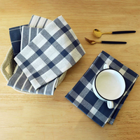 Serviette de table classique en coton à motif quadrillé, style japonais, couleurs variées, pour dîner, hôtel, mariage, restaurant