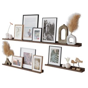 Bán hàng nóng khung ảnh hiển thị bằng gỗ nổi Kệ mộc mạc rắn gỗ Wall Mount hẹp hình ảnh gờ kệ cho phòng khách - Product Image 2