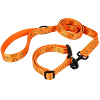 Ensemble collier et laisse pour chien personnalisés en gros, impression sur mesure avec étiquette et poignées rembourrées