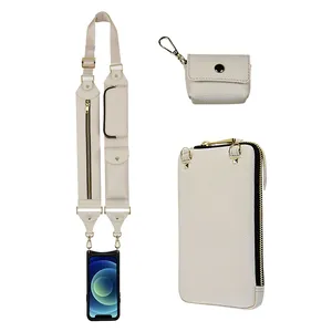 חדש כניסות עור טלפון מקרה עם רצועת ארנק עבור iphone 14 crossbody מקרה
