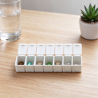 Boîte à pilules PP portable pour 7 jours, étanche, pour voyage, organisateur quotidien de médicaments et de vitamines, vente en gros