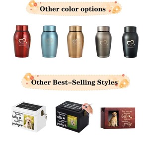 Caja de urna de cremación para mascotas de bambú conmemorativo al por mayor personalizable con pantalla de fotos y grabado de nombre para cenizas de perro o gato - Product Image 6