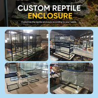 Vivarium numérique intelligent en bois de style cave à vin avec contrôle de la température et de l'humidité, grand terrarium en verre pour dragon barbu
