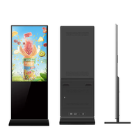 Kiosque publicitaire intelligent Android LCD FHD 55 pouces avec écran tactile capacitif, support au sol intérieur, IP65, pour affichage numérique et orientation en ascenseur