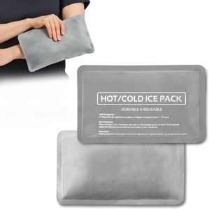 Compresse de glace réutilisable pour blessures - (10 "x 6") Compresse de glace souple avec 1 face en tissu de velours doux, lot de 2 compres de gel chaud et froid - Product Image 1