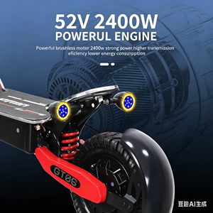 52V23.4Ah 750W Dual Motor Dual Drive Electric Scooter 28MPH Fat Tire Electric Scooter Factory Direct for Load Leisure Tour Ride - Product Image 3