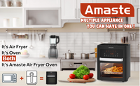 Four à convection numérique intelligent 10-en-1 et friteuse à air chaud 15L, électrique domestique en plastique avec écran LCD, sans huile
