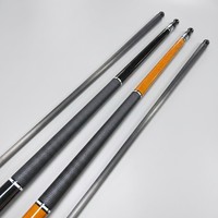 Tongkat Biliar Serat Karbon 58 Inci 12.5mm Ujung Kulit Babi Multi-layer 1/2 Split 3/8x8 Sambungan Baja Tahan Karat Pembungkus Kulit 147cm