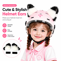 Décoration de casque en forme d'oreilles de chat en fourrure amovibles, accessoires en peluche pour casque de vélo et de moto pour enfants