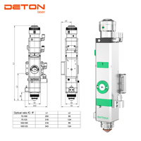 Tête de découpe laser à mise au point manuelle Raytools BT210 DETON, découpeuse laser à fibre de puissance moyenne-basse pour la découpe de tôles plates