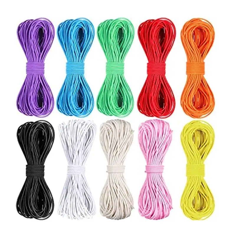Cuerda elástica de goma para costura personalizada, cordón elástico Multicolor para pulseras, collares y fabricación de joyas