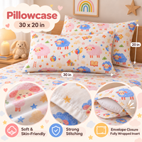 Vente en gros usine – Nouvel ensemble de draps plats 4 pièces en coton imprimé doux pour enfants, taie d'oreiller personnalisée, idéal pour cadeau, maison et école