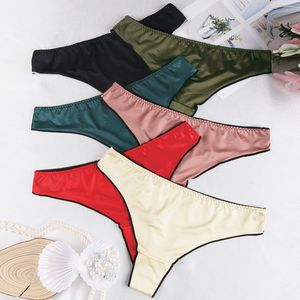 Sous-vêtements pour femmes personnalisés, sexy, en coton, simples, avec bordure contrastée, taille basse, sans couture, culottes pour femmes, <span class=keywords><strong>string</strong></span> - Product Image 2