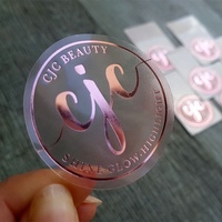 Etiqueta Adhesiva de PVC Personalizada, Impermeable, Pequeña, con Código de Barras, Impresión Transparente en Rollo, Estampado en Caliente