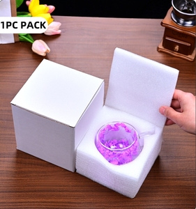 Taza de Vidrio de Doble Pared con Diseño Clásico y Ecológico de 200 ml, Taza de Café y Té con Flores Eternas, Bebidas con Mariposas - Product Image 6