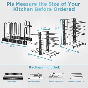 New Eco-Friendly Kitchen Counter Cabinet 5-Layer Stainless Steel Detachable Standing Storage Rack for Pan & Pot Lids - Product Image 4