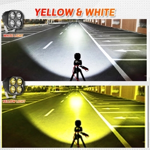 Faro LED 4x4 <span class=keywords><strong>de</strong></span> 3 pulgadas blanco/ámbar <span class=keywords><strong>para</strong></span> motocicleta, luz <span class=keywords><strong>de</strong></span> trabajo, antiniebla, DRL <span class=keywords><strong>para</strong></span> coche/camión/ATV - Product Image 3