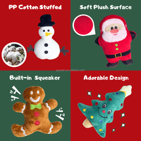 Jouets en peluche pour chien de Noël, jouets à couiner mignons en forme de Père Noël, bonhomme de neige, homme en pain d'épices, jouet en peluche pour chien, cadeau de Noël pour animaux de compagnie