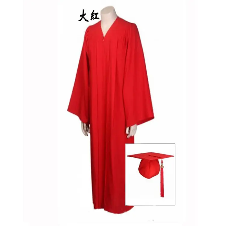 MONDON Vestido de solteiro clássico para formatura, com touca borla e amuleto de ano, unissex e material fosco