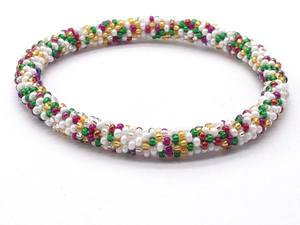 Bracelets de perles de verre faits à la main pour femmes personnalisés exportation à bas prix avec diamants perles style religieux - Product Image 6