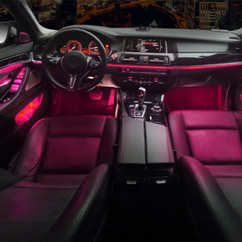 Luz ambiente decorativa para interior de carro, luz para bmw 5 series f10 f11 f18 2012-2017 automática para porta de carro, luz ambiente, iluminação central