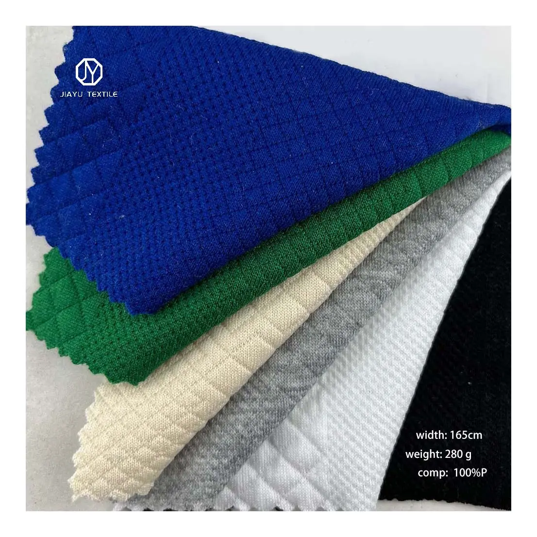 China Factory Supplier Premium 100% Polyester Poly Strick Jacquard Stoff für Oberbekleidung und Pullover 280gsm