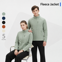 Veste polaire double face pour homme, col montant, fermeture éclair intégrale, multi-poches, poche poitrine, chaude, hiver, extérieur, vente en gros
