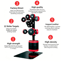 Cible de boxe combinée verticale en polyuréthane, sac de sable Sanda, cible de combat multi-usage, cible de frappe, équipement d'entraînement de fitness pour adultes