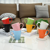 Tasse en céramique de haute qualité, 12 oz/350 ml, personnalisable avec logo, en porcelaine faite à la main, forme poire, sans BPA, compatible lave-vaisselle et micro-ondes