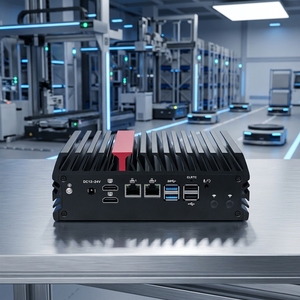 PC sans ventilateur <span class=keywords><strong>AMD</strong></span> <span class=keywords><strong>Ryzen</strong></span> R2314 8 cœurs 4K pour DDR4 SSD+HDD 6 ports COM RS232/485, large plage de tension 12-24V, boîtier d'ordinateur embarqué, neuf - Product Image 1