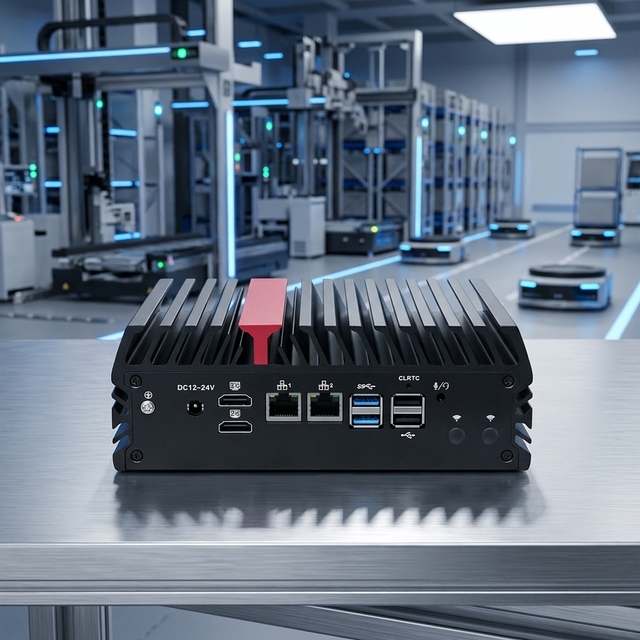 Fanless PC AMD Ryzen R2314 8-Core 4K for DDR4 SSD+HDD 6 COM RS232/485 Wide Voltage 12-24V Embedded Computer Box New