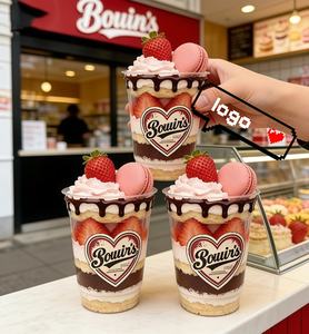 Vasos Desechables Personalizables <span class=keywords><strong>con</strong></span> Logotipo para Bebidas Frías de 16oz y 20oz, Vasos de Plástico PET de Grado Alimenticio para Café, Batidos de <span class=keywords><strong>Fresa</strong></span>, Jugos, 98mm - Product Image 2