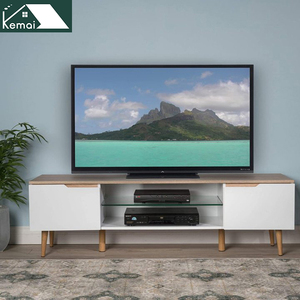 <span class=keywords><strong>Tv</strong></span> Cabinet soggiorno <span class=keywords><strong>Tv</strong></span> stand di lusso moderno con due grandi <span class=keywords><strong>disegni</strong></span> e gambe in legno massello alta lucentezza 150cm divisorio in vetro - Product Image 5