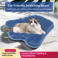 Griffoir mural multifonctionnel pour chat en caoutchouc thermoplastique avec brosse de toilettage et de massage pour l'escalade