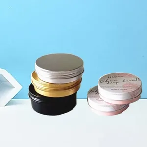 定制设计装饰CMYK印花化妆品铝罐，带螺旋盖，多容量锡罐
