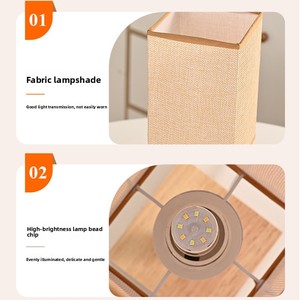 Lampada da Tavolo Moderna in Stile Nordico per Bambini, Luce Notturna con Telecomando, Calligrafia Artigianale su Tessuto di Lino e Bambù - Product Image 3