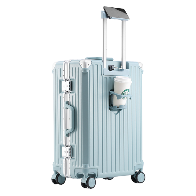 24 Inch Spinner Aluminum Frame Suitcase Trolley Case with Lock 26 Inch 20 Boarding Durable Anti-Fall Multifunctional