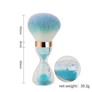 Pinceau à poudre pour ongles Bling Hourglass, pinceau de nettoyage doux de luxe, pinceau de maquillage personnalisé avec boîte, pinceau à ongles pour salon de manucure - Product Image 5
