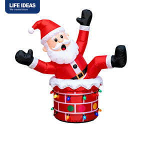 Modèle gonflable lumineux du Père Noël pour des décorations de vacances amusantes et des festivités de Noël en plein air - Product Image 1