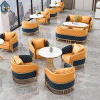 Canapé de style nordique pour café, siège de canapé, canapé de loisirs, canapé pour salon de thé, luxe léger, vente, département, hôtel, négociation, réception, table et chaise combinées