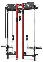 Rack de musculation mural pliable en métal réglable avec poulie à câble pour l'entraînement des triceps à domicile