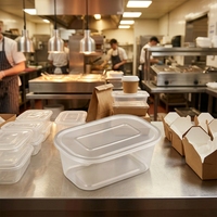 Récipient de préparation de repas en plastique pour plateau de restauration rapide recyclable écologique pour sushi nouilles hamburger fabriqué avec des matériaux recyclés